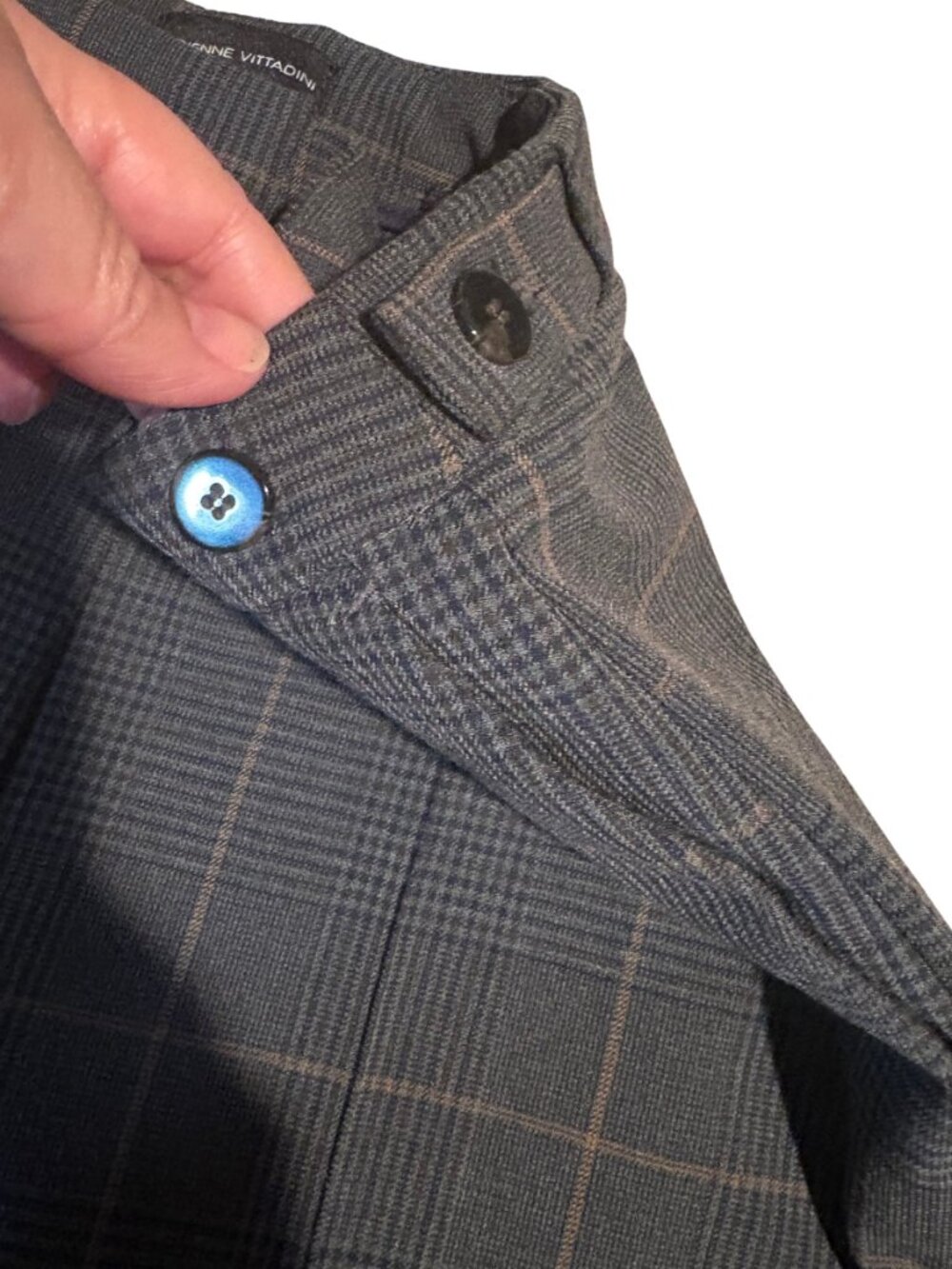 Adrienne Vittadini Plaid Ankle Pants Sz 4 High Rise Stretch Work Career Preppy - Picture 7 of 8